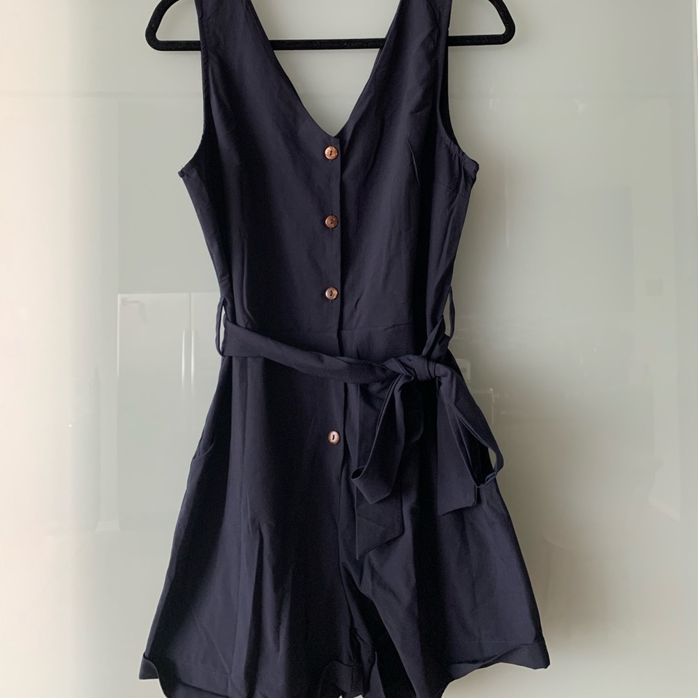 Nasty Gal Navy Blue Romper